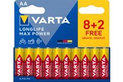 Akut ja Paristot - VARTA Longlife Max Power AA - 10-Pack - 4706101710
