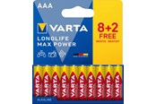Akut ja Paristot - VARTA Longlife Max Power AAA - 10-Pack - 4703101710