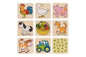 Lelut - Goki - Wooden Memo Game Farm Animals - 56807