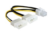 Sisäiset virtakaapelit - DeLOCK Power Cable - 6 pin PCIe Power to 4 PIN Internal Power - 15 cm - 82315