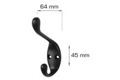 Kannakkeet & Saranat  - Home>it HOME It® hattekrog 95 x 64 mm matsort - 5708614212516