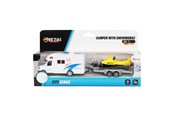 Leluautot - Toi-Toys - Metal Pull Back Camper with Trailer and Snowmobile - 29201A
