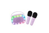 Musiikki - Lalarma Karaoke with lights and two microphone - P - LALAR-KARATWO-WLIGHTS-PURPLE