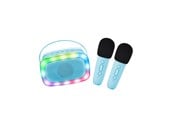 Musiikki - Lalarma Karaoke with lights and two microphone - B - LALAR-KARATWO-WLIGHTS-BLUE
