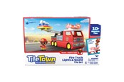 Rakennussarjat - Tile Town Firetruck Magnetic Tiles Building Vehicle Playset 11 pcs - 90314