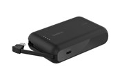 Powerbank - Belkin BoostCharge power bank - with integrated cable - 24 pin USB-C - 20 Watt Powerbank - musta - 10000 mAh - BPB021HQBK