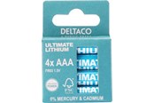 Akut ja Paristot - Deltaco Ultimate Lithium Batteries LR03/AAA - 4-pack - ULT-R03LI-4P