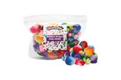 Askartelu- ja taidetarvikkeet - Colorations - Rainbow Striped Pom Poms 180pcs. - COLORPCH