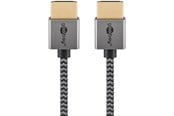 Näyttökaapeli - Pro HDMI 2.0 sleeved - 3m - Harmaa - 4040849757549