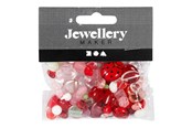 Luovat leikit - Creativ Company Glass Beads Various Ladybug Heart Leaves 60 grams - 684230