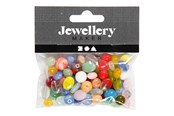 Luovat leikit - Creativ Company Glass Beads Various Round Oval Circle 60 grams - 684250