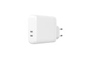 Puhelin - Adapterit & Laturit - GEAR Charger 220V 2xUSB-C PD 60W - White - 665128