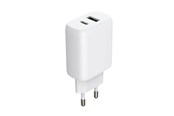 Puhelin - Adapterit & Laturit - GEAR Charger 220V 1xUSB-C + 1xUSB-A PD/PPS 30W + 18W QC - White - 665134