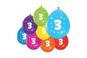 Lelut - Globos - Balloons 2-sided Printed Number 3 8pcs. - 512003