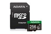 Muistikortti - A-Data Speed Plus MicroSD/SD - 180MB/s - 256GB - UD256GUI3V30A2SP-RA1