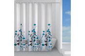 Kylpyhuoneen lisätarvikkeet - Gedy Suihkuverho sininen kukka 180x200 cm - 12315