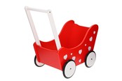 Nuket, pehmolelut ja oheistarvikkeet - Playwood Doll's Pram Red with Hearts - PW 2346