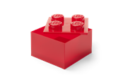 Lastenhuone - LEGO Storage Brick 4 Top Lid Translucent Red - 40090804