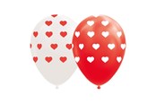 Lelut - Globos Balloons Hearts Red/White 30cm 8pcs. - 1129011