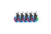 Pelituoli - DUTZO Premium 3 tuuman yleispyöräkumi' kaikentyyppisiin tuoleihin - RGB - Kumi - DGCA-75MMRBWU-RGB
