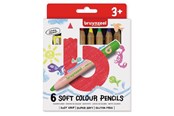 Kirjoitus- ja piirustustarvikkeet - Bruynzeel Kids Soft Colored Pencils 6 pcs. - 60119006