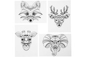 Askartelu- ja taidetarvikkeet - Creativ Company - Shrink Film Sheets with Wild Animal Motifs 4 pcs. - 79067