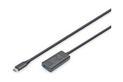 USB kaapelit - DIGITUS - USB extension cable - 24 pin USB-C to USB-A 3.2 - 5 m - DA-73110
