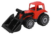 Ulkoleikit - Plasto  Tractor with frontloader. Red. 32 cm - 1674000REB
