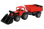 Ulkoleikit - Plasto Tractor with frontloader & trailer 56.5 cm - 1672000REB