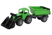 Ulkoleikit - Plasto Tractor with frontloader & trailer 56.5 cm - 1672000GRB