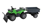 Ulkoleikit - Plasto Quadbike with trailer green 52 cm - 1601000GRB