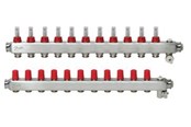 Lattialämmitys - Danfoss floor heating manifold 11+11 SSM with flowmeter - 088U0761
