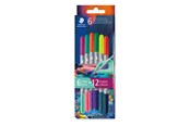Kirjoitus- ja piirustustarvikkeet - Staedtler Fibre tip pen 2tips twin color 6pc - 3280C6E2-1