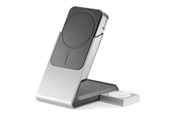 Puhelin - Adapterit & Laturit - ALOGIC Matrix+ wireless charging stand - + AC power adapter - magnetic 24 pin USB-C - 15 Watt - with 5000 mAh wireless power bank multi-country power adapter (30 W) - MSPBDDAWC-G