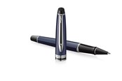 Kirjoitus- ja piirustustarvikkeet - Waterman Expert Rollerball Pen | Metal & Blue Lacquer | Chiselled Cap | Black Ink | Gift Box - 2214208