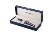 Kirjoitus- ja piirustustarvikkeet - Waterman Carene Ballpoint Pen Blue Lacquer with Palladium trim Medium Tip Blue Ink Gift Box - 2214312