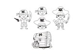 Askartelu- ja taidetarvikkeet - Creativ Company - Sheets of Shrink Film with Pirate Motifs 10 pcs. - 790710