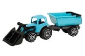 Ulkoleikit - Plasto  Tractor with frontloader & trailer 56.5 cm - 1672000TUB