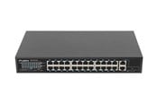 Kytkimet - Lanberg Switch 24-Port 100MB PoE+ (250W) / 2x Gigabit Combo Uplink 19" - RSFE-24P-2C-250