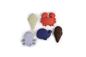 Vauva- ja taaperolelut - Filibabba Silicone sand toys 5 pieces - Blue Mix - FI-03563