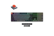 Näppäimistöt - Keychron K5 v2 RGB QMK Wireless Hot Swap QMK - Low Profile 2.0 Red - Pelinäppäimistö - Pohjoismainen - Musta - K5X-H1Z-BO