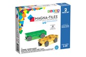 Rakennussarjat - Magna-Tiles Cars – Green & Yellow 2-Piece Magnetic Building Set - 90216
