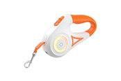 Koirat - Rojeco Dog Automatic Leash LED 5m - White and Orange - RQYS-04