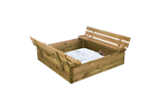 Ulkoleikit - Nordic Play Sandbox with Bench and Lid 120 cm × 120 cm - 805-701PC