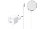 Puhelin - Adapterit & Laturit - Vivanco Fast 1xUSB-C PD 20W MagSafe Home Charger Kit White - 64560