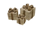 Sisustus - NORDIC WINTER Christmas gifts w/lights - set of 3 pcs - nature - 780-053