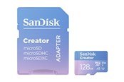 Muistikortti - SANDISK Creator MicroSD/SD - 190MB/s - 128GB - SDSQXAA-128G-GN6MS