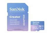 Muistikortti - SANDISK Creator MicroSD/SD - 190MB/s - 512GB - SDSQXAV-512G-GN6MS