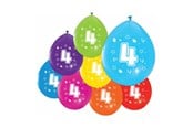 Lelut - Globos Balloons 2-sided Printed Number 4 8pcs. - 512004