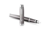 Kirjoitus- ja piirustustarvikkeet - Parker IM Writing Rituals Fountain Pen | Grey Finish with Gradient | Chrome Trims | Fine Nib | Blue Ink | Gift Box - 2203896